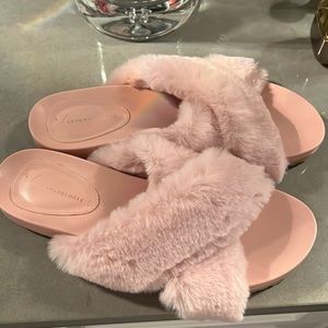 Anthropologie Faux Fur Slippers
